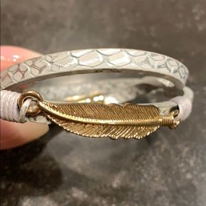 Feather Wrap Bracelet Faux Leather Cuff Bracelet